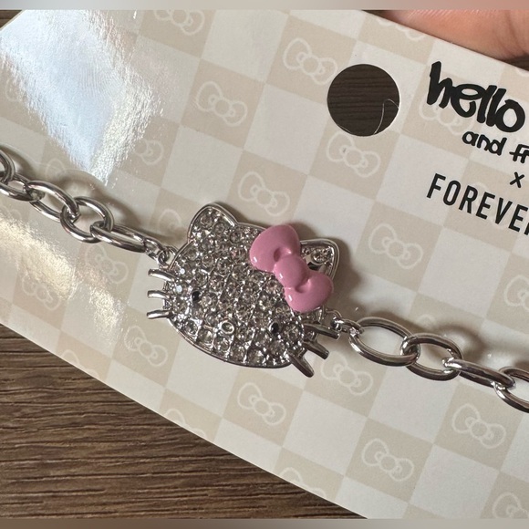 HELLO KITTY-NWT Silver Tone & Crystal Choker Necklace (Forever 21) - Picture 14 of 15